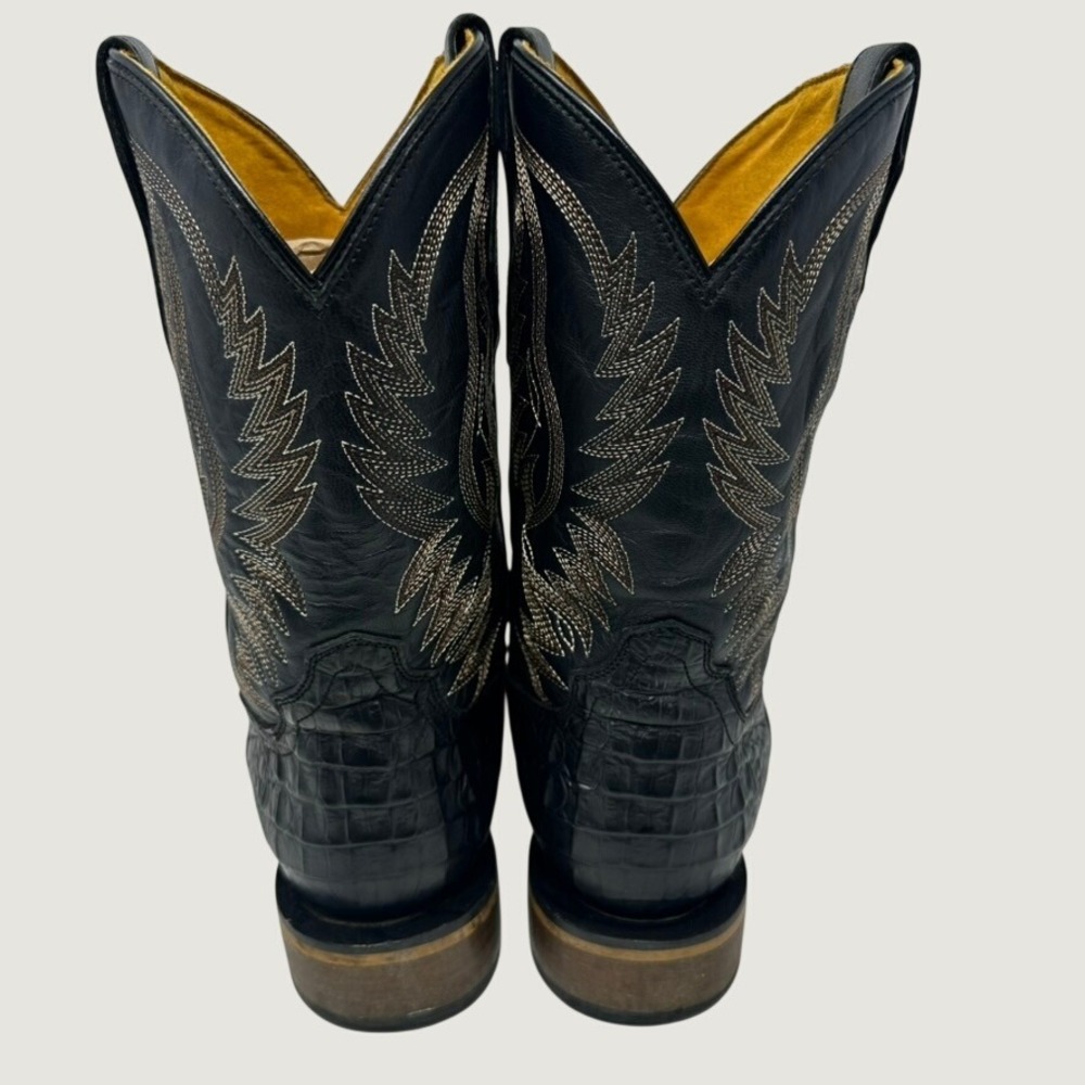 Cavenders Youth Boys Cowboy Boots 6D Black Crocodile Print Leather CV20140Y - Picture 2 of 15